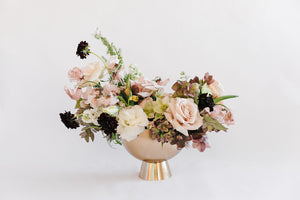 Grande Dame Fresh Flower Arrangement Centerpiece with Vase
