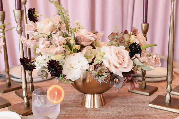 G'old Hollywood Footed Vased Centerpiece